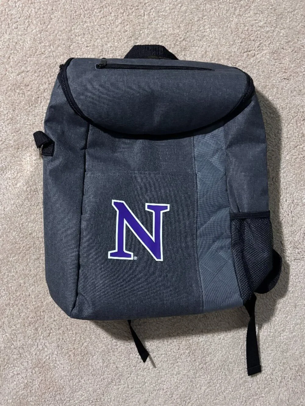 Brand New Grey Cooler Backpack – Insulated Lunch Bag, Beer Opener, Multi-Compart